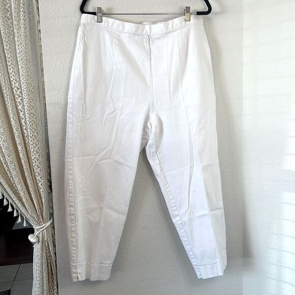 Harris Wallace Woman Studio Works White Linen Feel Ankle Pants ~ Size 22W - Picture 1 of 6
